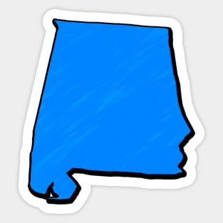 Bright Blue Alabama Outline Sticker